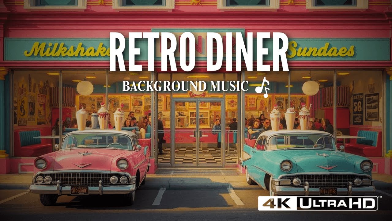 1950s Retro Diner Ambience 🍨 | Chill Vintage Music, Milkshakes, Booth Vibes & Soft Background Sounds