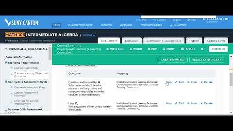 Mapping Course Outcomes to the GERs