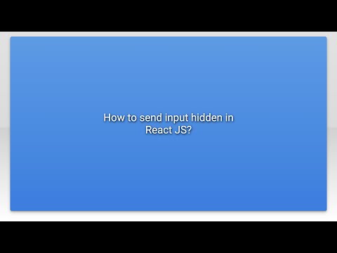 How to send input hidden in React JS?