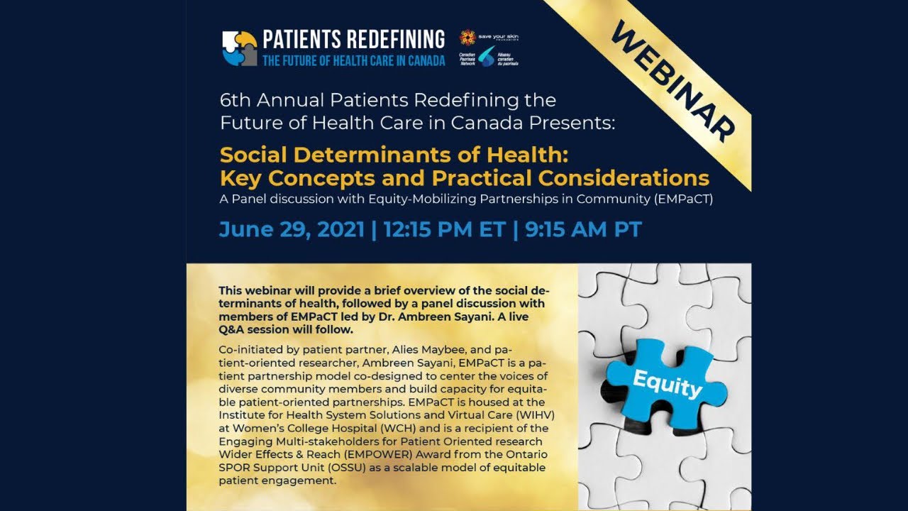WEBINAR: Social Determinants of Health: Key Concepts and Practical ...