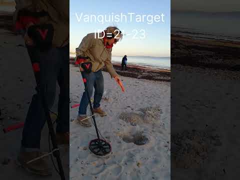 Minelab Vanquish 540 Target ID=21 23 | Metal detecting find on the beach. #shorts