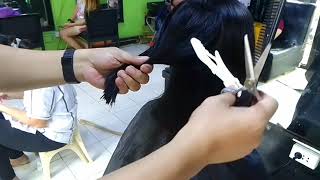 Long Bob Cut with Layered Curtain Bangs/Haircut/Hairstyle/Philippines