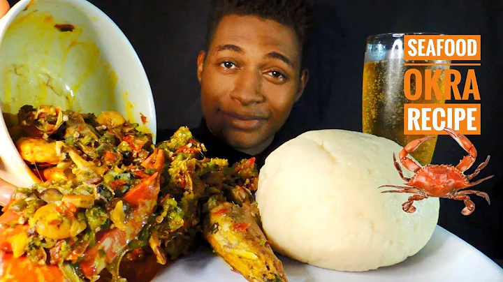 ASMR EATING AFRICAN NIGERIAN FUFU AND SEAFOOD OKRA,CRABS,PERIWINKLE MUKBANG(No talking)eating sounds