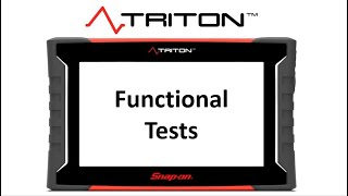 Scanner Data - Functional Tests | TRITON™ Training | Snap-on Diagnostics UK