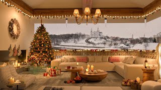 Cozy Winter Ambience  Christmas Day 2024 with Soft Jazz Music with Snowfall for Relax & Good Sleep
