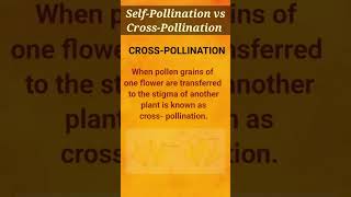 difference between Self-Pollination& Cross-pollination|Self-Pollination vs Cross-pollination#shorts