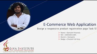 🔴 Design a responsive product registration page | Java Institute | Web Programming 1 | Task 12
