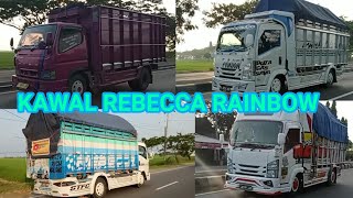 Truck Rebecca Rainbow dan Maju makmur konvoi