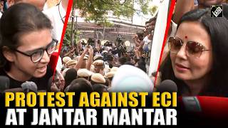 SIR Row: Mahua Moitra, Neha Bora join protest against ECI at Jantar Mantar