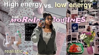 High energy vs. Low energy Morning Routines! ⭐ | wellness, productivity, self care