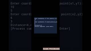 Program to calculate distance between two points.#shorts #trending #short#clanguage #coding#program