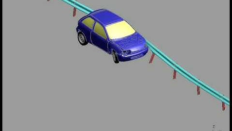The FEA Simulation of Vehicle Barrier Collision ( Flexible Barrier )