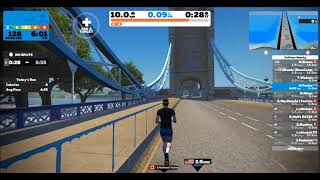 Virtual Run - Zwift App - Run 25 - London Tower Bridge - Surrey Hills -Daylight screenshot 2