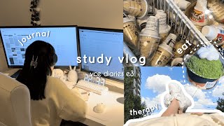 vce diaries e3 study vlog🕊️ 1st panic attack, therapy, keep studying :)