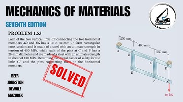 Problem 1.53 | Determine the overall factor of safety for the links CF and the pins connecting them