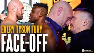 Tyson Fury mind games 🧩 | From Wilder jibes to a chilling Usyk taunt 🥶 | All of the best face-offs