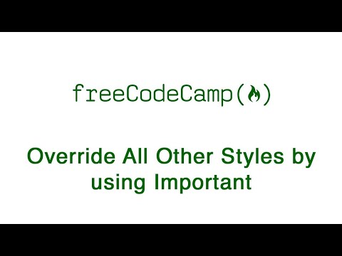 Override All Other Styles by using Important