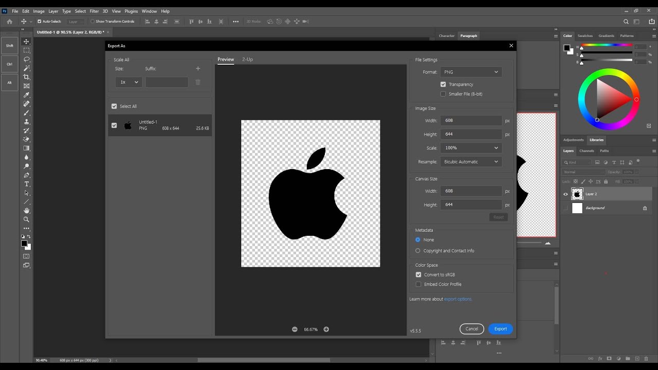 How to make png file in photoshop
