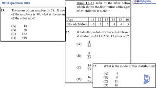 Demo E-tests | 15,16&17 | Statistics | Specimen Paper 2015 Multiple Choice | CXC CSEC Mathematics