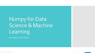 Numpy for Data Science & Machine Learning  tut-1, Full Data Science Tutorial in Hindi