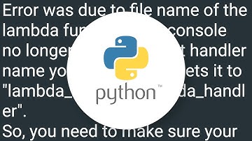 AWS error from Python: No module named lambda_function