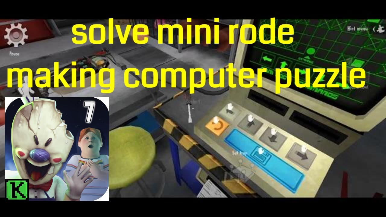 how to solve mini rode making computer puzzle in ice scream 7