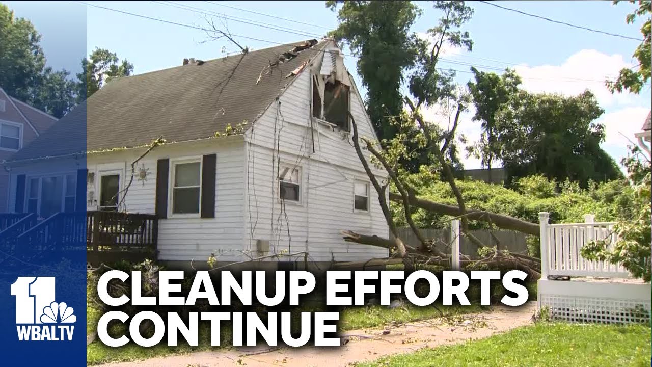 Residents pick up the pieces after storms, including former Raven - YouTube