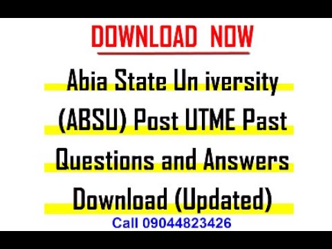 ABSU Post UTME Past Questions and Answers PDF Download, Abia State University