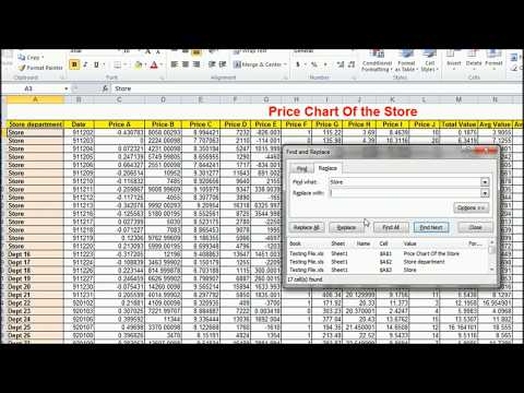 Find and replace in Ms excel