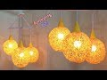 How to make a homemade wrapped balloon lampshade| Fancy light | Home Decor | Art and craft ideas