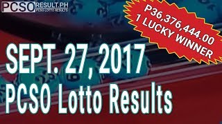 PCSO Lotto Results Today September 27, 2017 (6/55, 6/45, 4D, Swertres & EZ2)