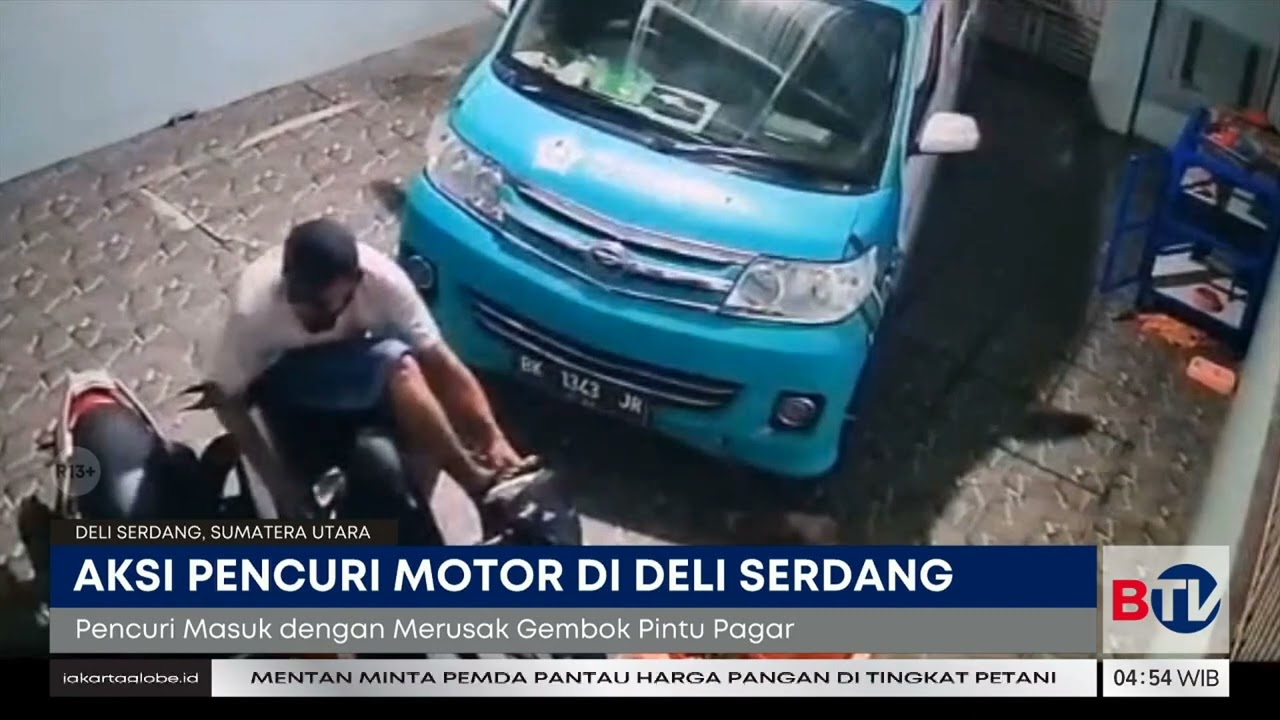 Pencurian Sepeda Motor di Deli Serdang Terekam CCTV