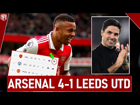 Arsenal WORLD CLASS! 8 Point CLEAR! Arsenal 4-1 Leeds United Highlights