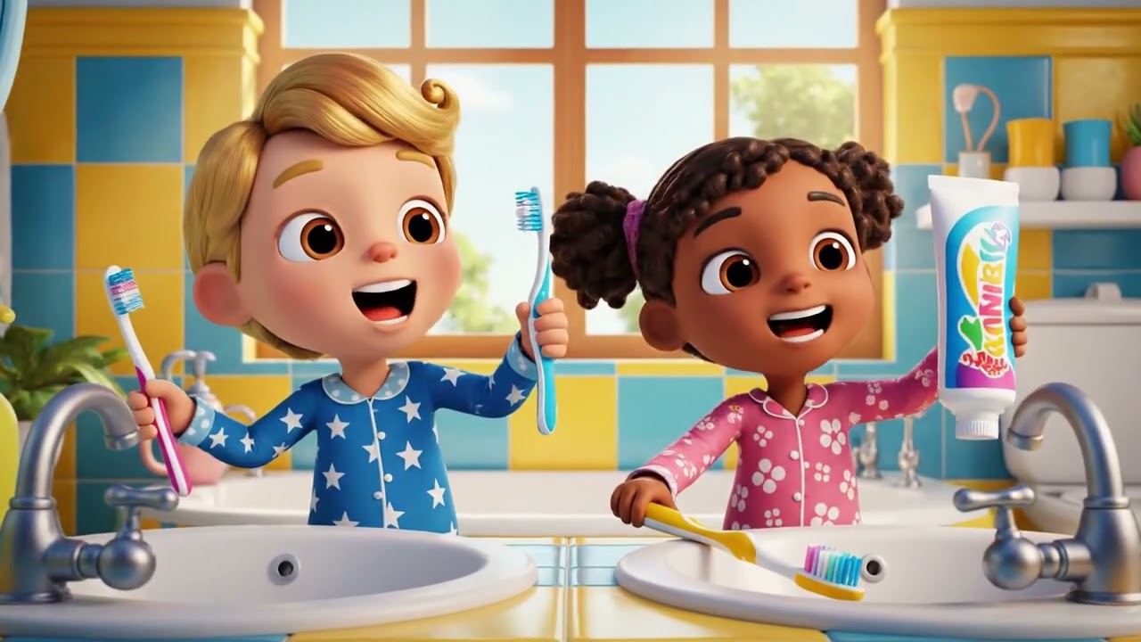 Brush Your Teeth Song 🪥 | Fun Tooth Brushing Song for Kids | Wiggle and Rhyme Kids Songs