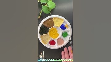 The combination of yellow and colors, which color did you like? #paintmixing #satisfying #asmr