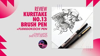 Kuretake No13 Brush Pen & Fudegokochi - Review and Demo