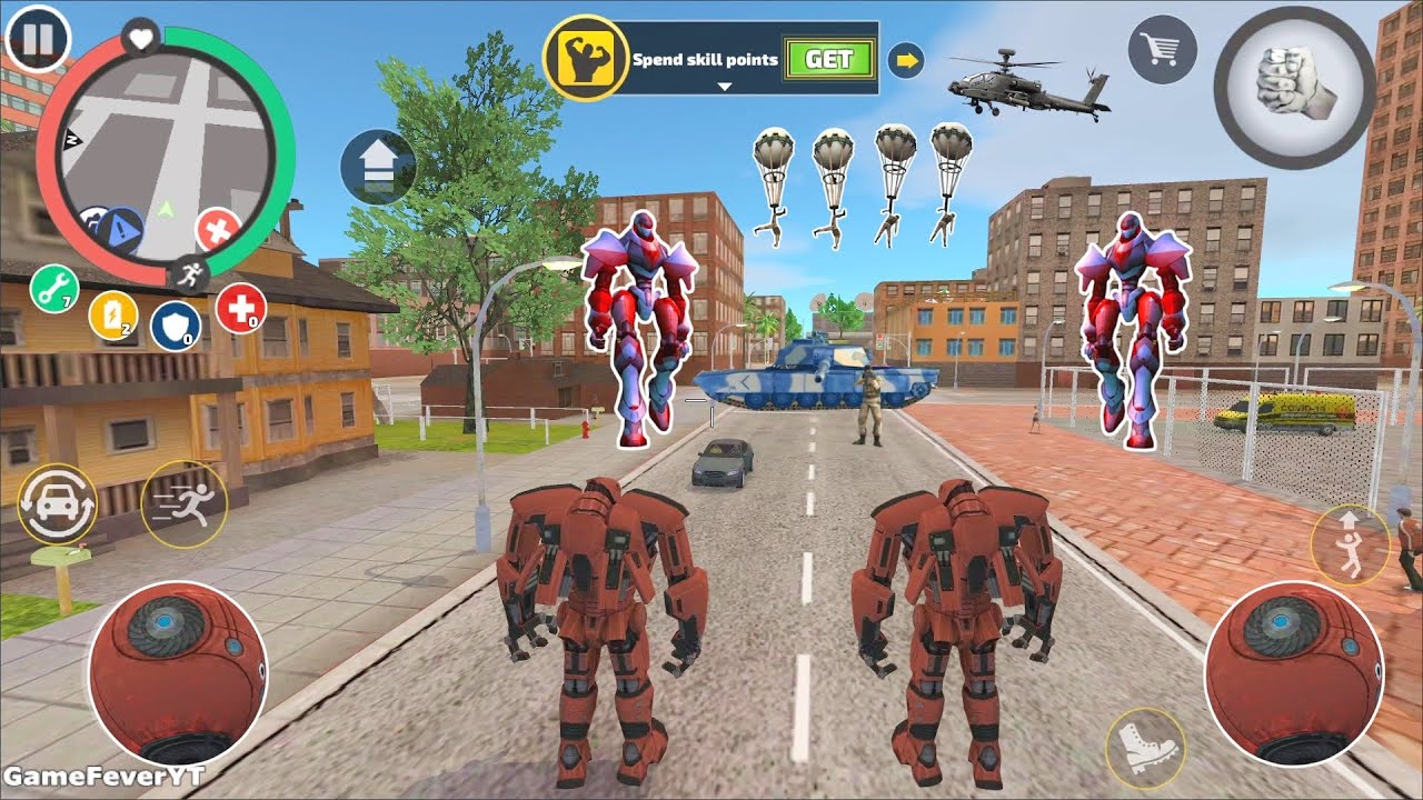 Rope Hero: Vice Town (Transformer Ball Fight Dual Robot) Ball Robot on Climb - Android Gameplay HD