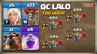 How To Use Qc Lalo Th14 Th14 Queen Walk Lavaloon Best Th14 Attack Strategy Clash Of Clans Coc