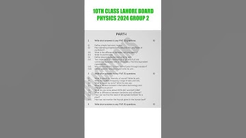 lahore board 10th class physics 2024 group 2 past paper #lahoreboard #10thclass #physics #2024