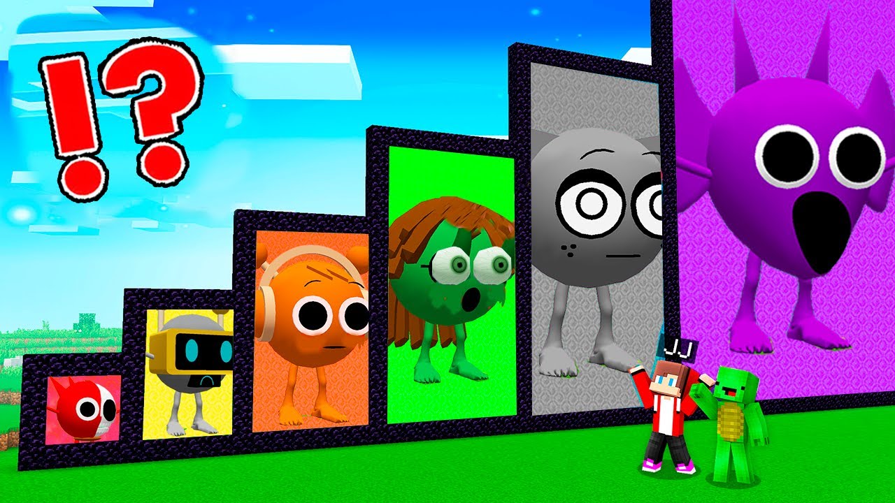 JJ and Mikey found ALL Incredibox Sprunki Phase 4 portals in