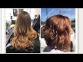 How to do a Rose gold balayage color melt| Razor cut bob haircut