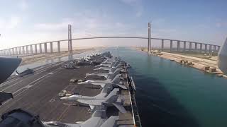 Timelapse: USS Abraham Lincoln transits the Suez Canal.