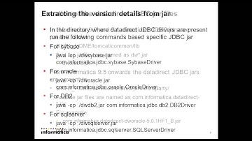 How to find datadirect JDBC version used in Informatica