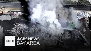 Live Coverage: Fire burning at the SIMS Metal Recycling Plant in Redwood City