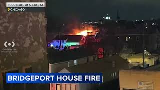 Video shows large house fire in Bridgeport