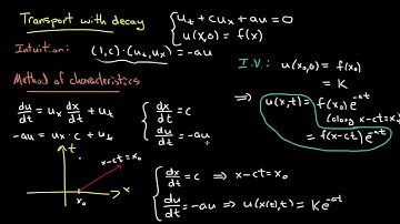 Partial Differential Equations 06: Transport with decay and nonlinear transport