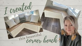 DIY CORNER BENCH/BUILTIN BENCH/KITCHEN NOOK