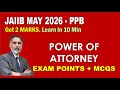 JAIIB PPB - 2 Marks in 10 Min Video - POWER OF ATTORNEY