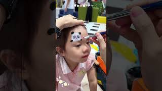 Panda face painting #makeup #art #painting