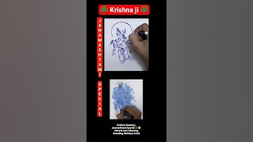 Krishna Drawing | Viral Janmashtami Special 🦚🥰 #shorts #art #drawing #trending #krishna #viral